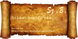 Szidon Boglárka névjegykártya
